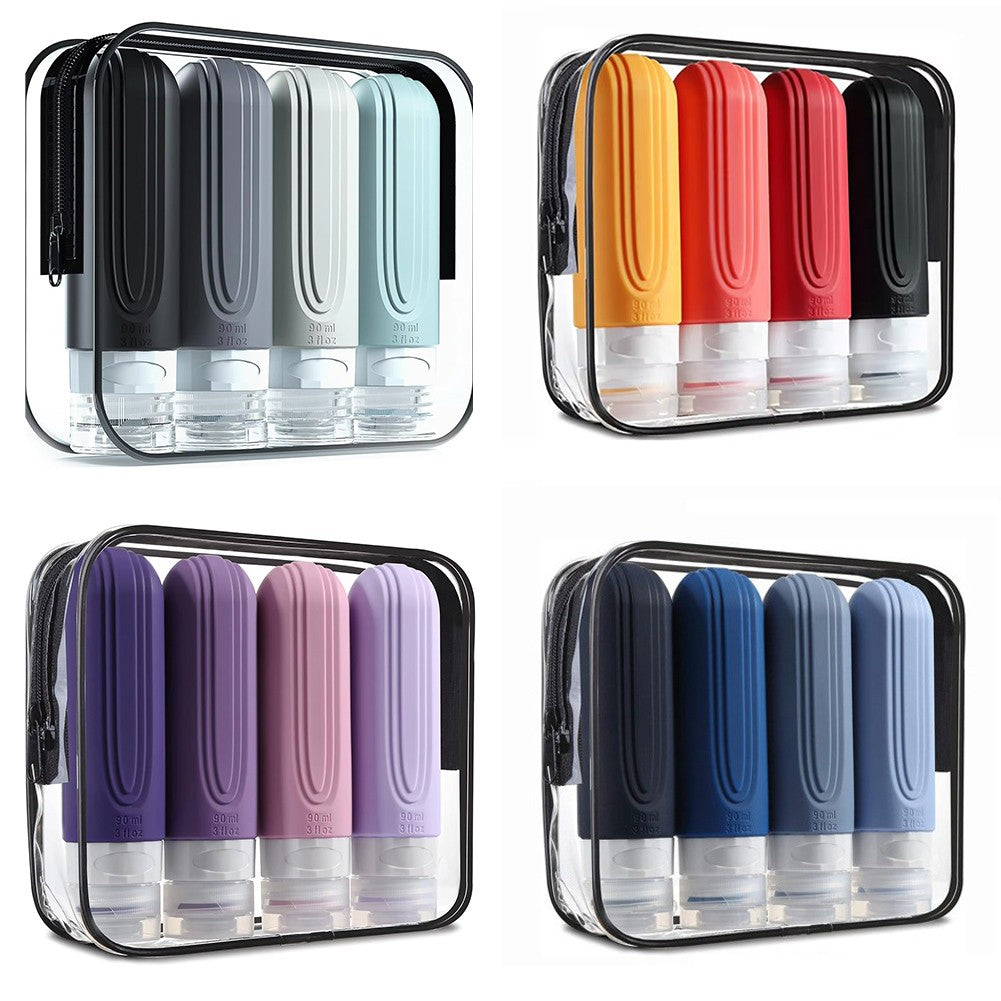 Reiseflaschen-Set Silikon · 4 × 90 ml