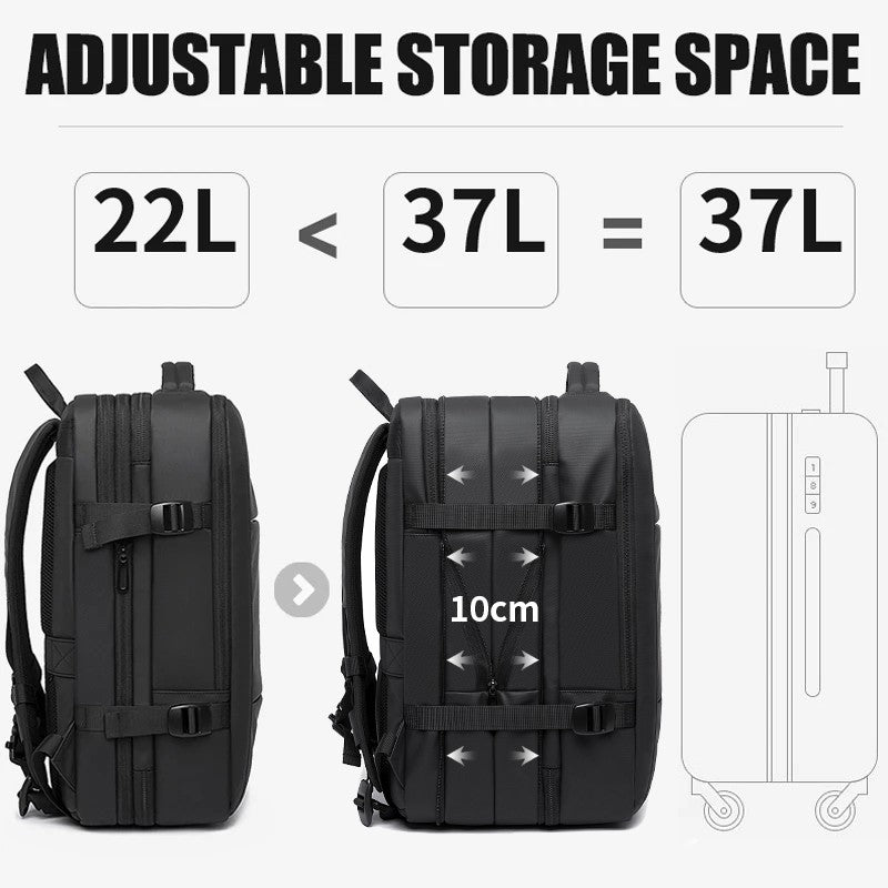 Reiserucksack erweiterbar · Handgepäckmaß · Laptopfach 17"
